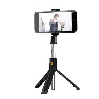 Bastão De Selfie Tripé C/ Bluetooth P Celular Horiz/vert Led