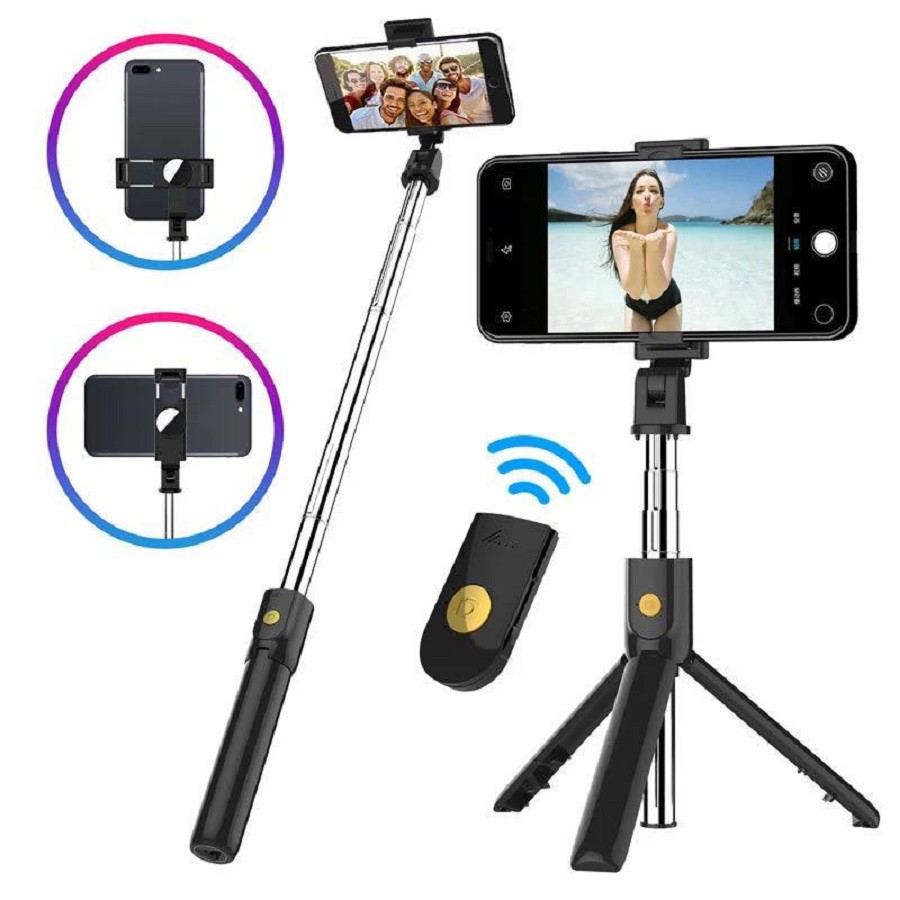 Bastão De Selfie Tripé C/ Bluetooth Para Celular Horiz/vert
