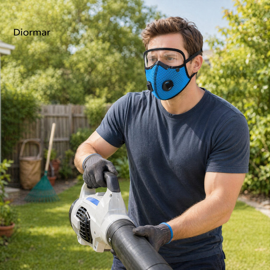 Detachable Goggles Mask with Reusable 6-layer Carbon Filter Dust Adjustable Valve Eye Shield – Protective Face 10 for