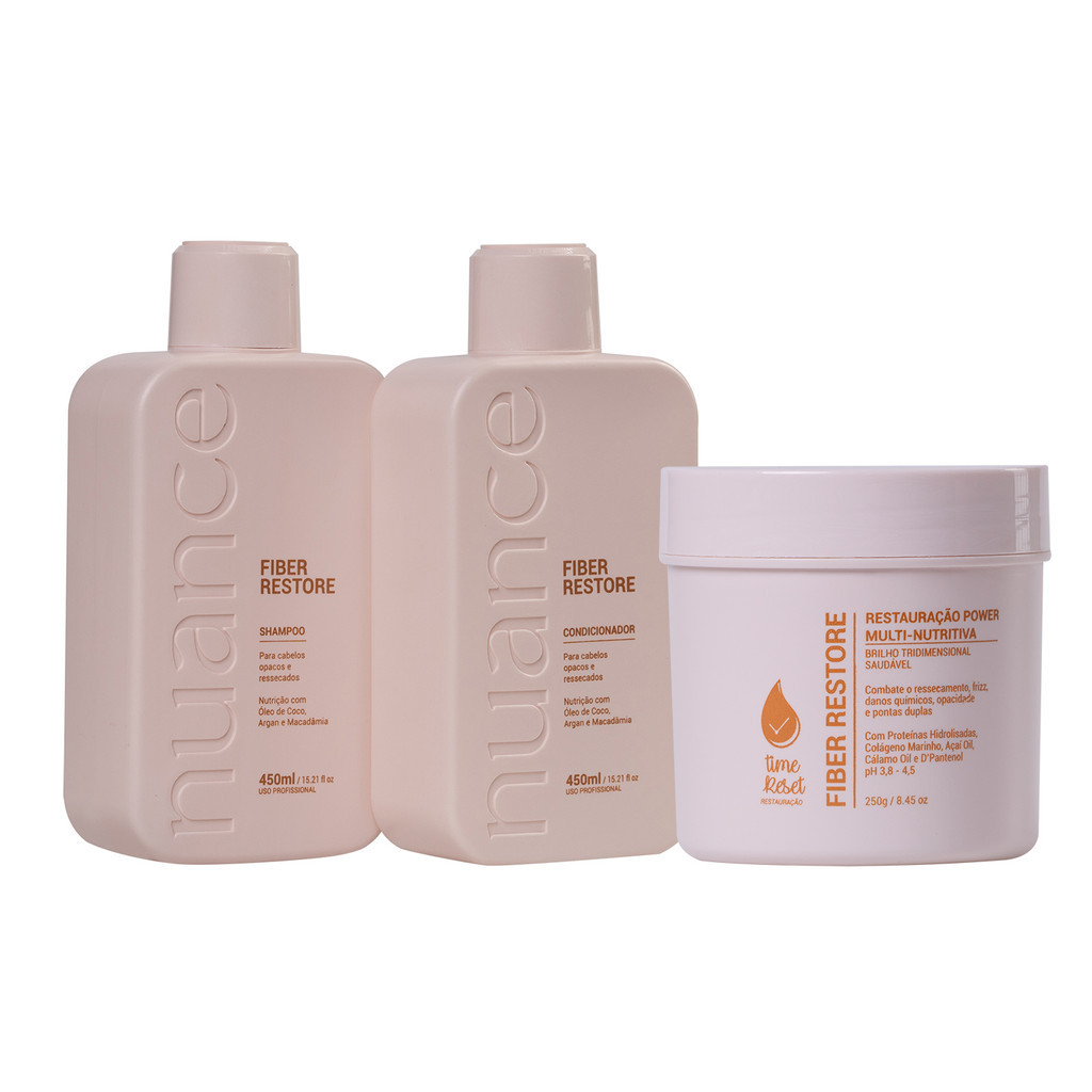 Kit Fiber Restore Time Reset 3 itens Nuance