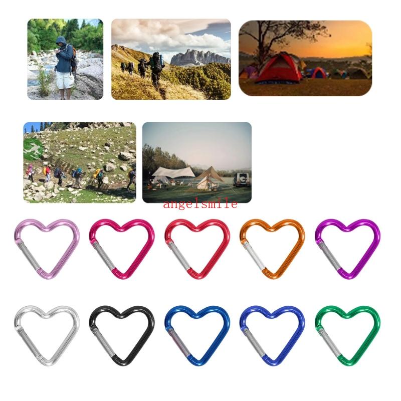 Heart Hooks Carabiner Hook Clip Porta-Chaves Liga Alumínio