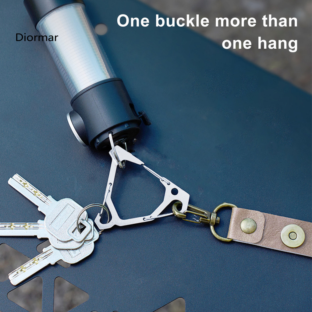 Secure Locking Carabiner Stainless Steel Heavy Duty Triangle Portable Multi-function Camping Hiking Fishing Hook Buckle