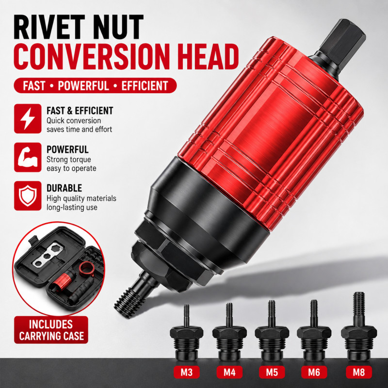 Clutch Type Auto Hand Nut Gun Set, Rivet Nut Tool for Electric Pneumatic Riveter, Threaded Insert N