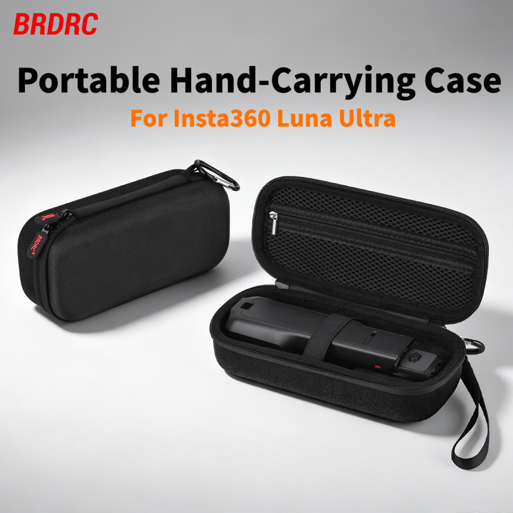 Estojo portátil para transportar o Insta360 Luna Ultra, bolsa de armazenamento para a unidade principal e acessórios.