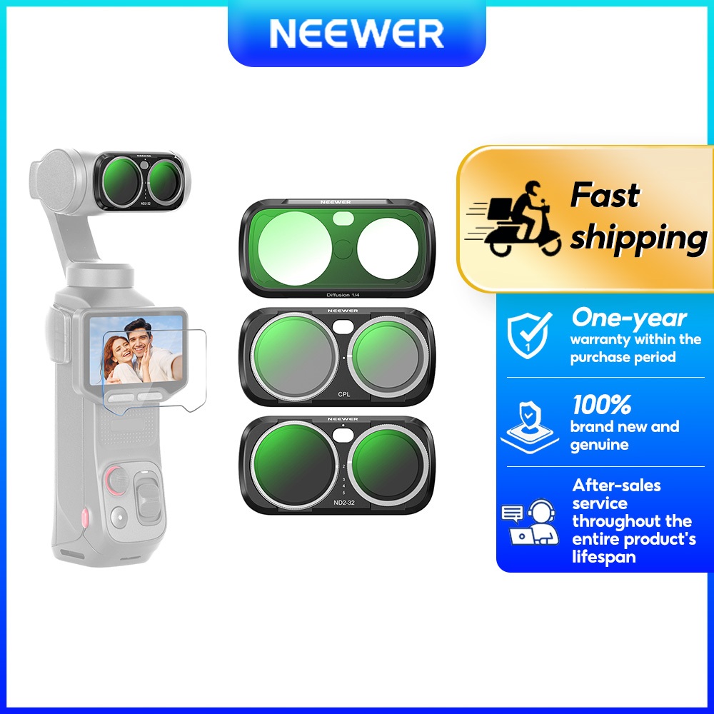 Kit De Filtro NEEWER FL-L25 Para Insta360 Luna Ultra , ND2-32 , 1/4 Black Mist , CPL E Caixa Magnética
