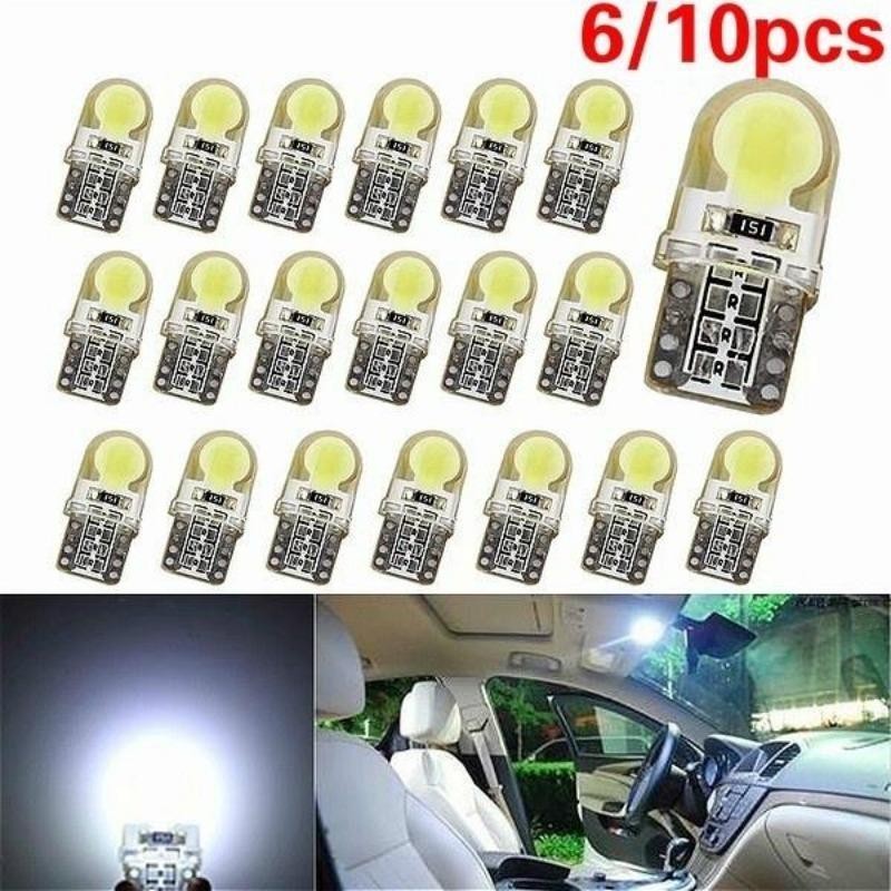 6/10pcs T10 W5W LED Lâmpada Interior Do Carro Da Placa De Licença Lateral 5 Cores