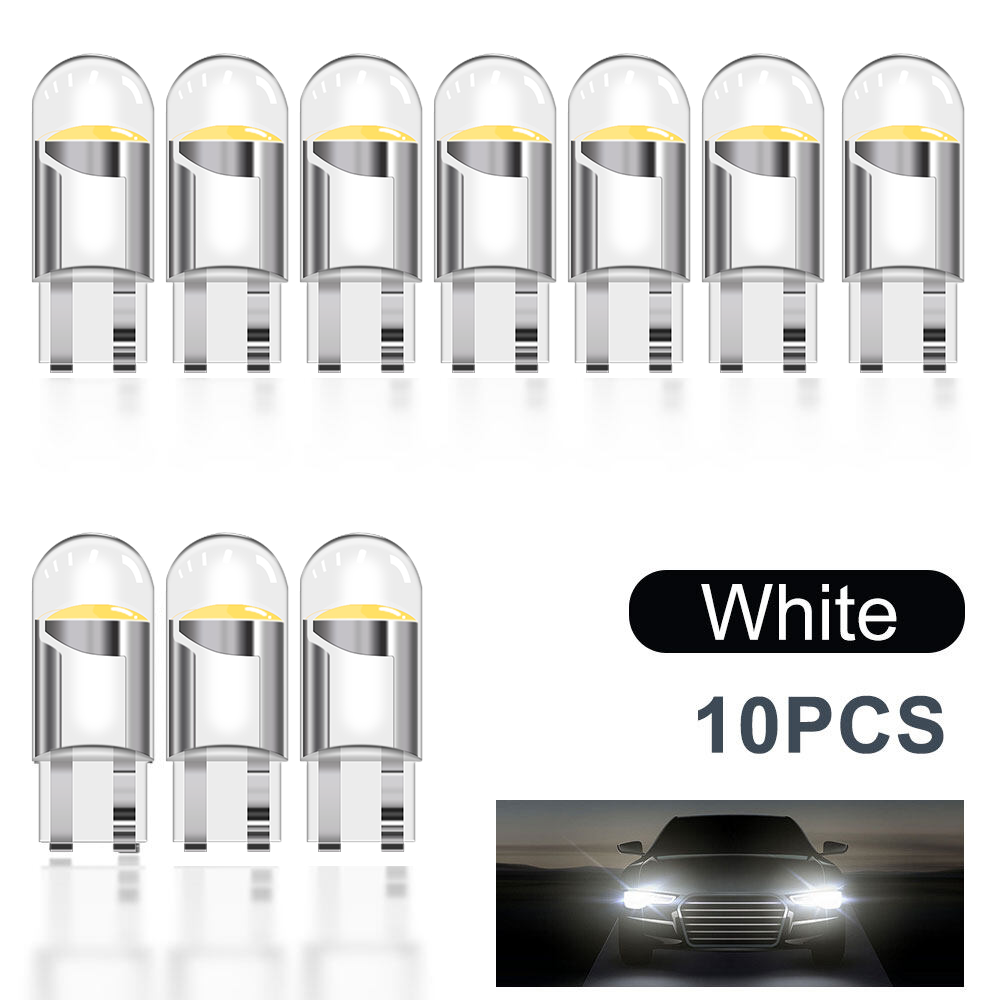 10PCS T10 W5W 168 501 2825 Lâmpada de LED COB para Carro - Luz de Estacionamento Lateral da Porta