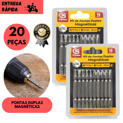 Kits 10 ou 20 Ponta Magnética de Aço Liga Rápida Bits Parafusadeira FuradeiraManual ideal p/Serviços