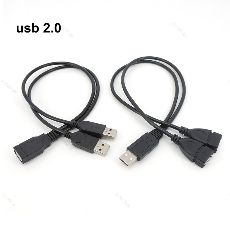 USB2.0 USD A 1 Macho Fêmea plug Para 2 Tomada USB 2.0 Cabo De Extensão Dados Adaptador De Fonte De Alimentação Conversor