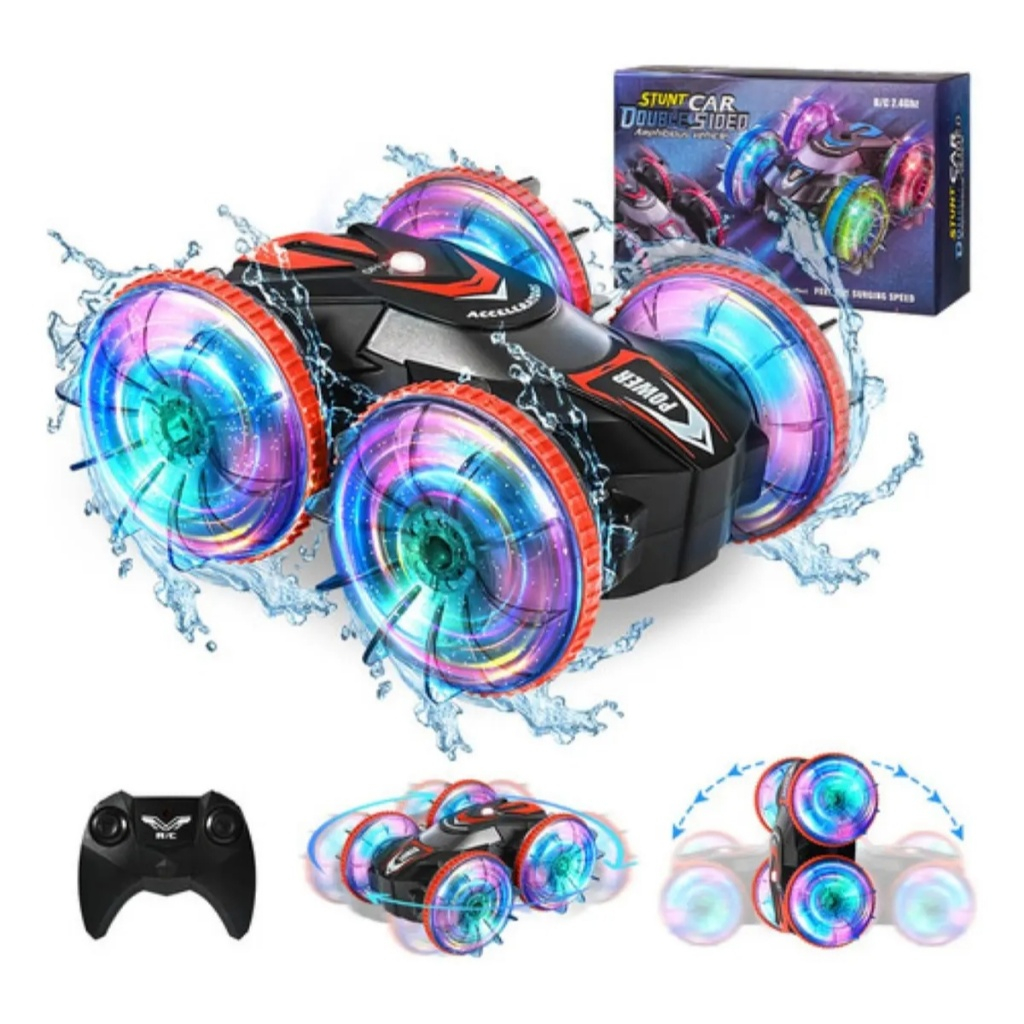 Electric Remote Control Car Toys Gesture Amphibious Detection Outdoor Acrobatic Toy Light 360 Degree° Rechargeable LED D