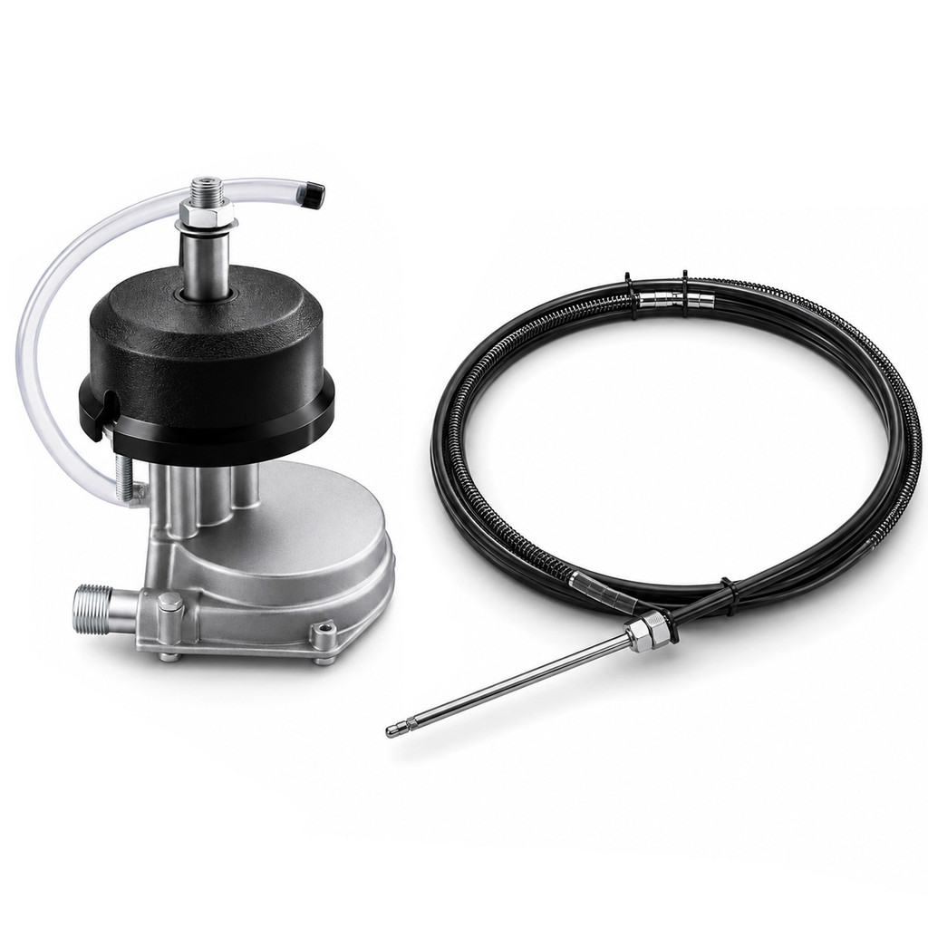 Kit Caixa De Direçao + Cabo + Bezel 14 Pés Até 115hp Barco