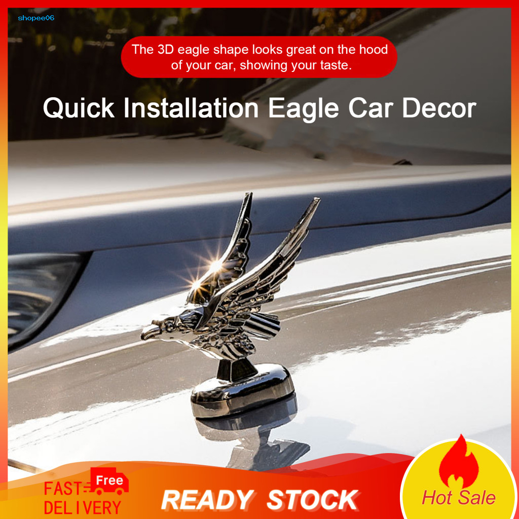 Eagle Shape Car Hood Ornament 3d Self-adhesive Universal Auto Truck Front Decoration Emblem for Cars Durable Accessories
