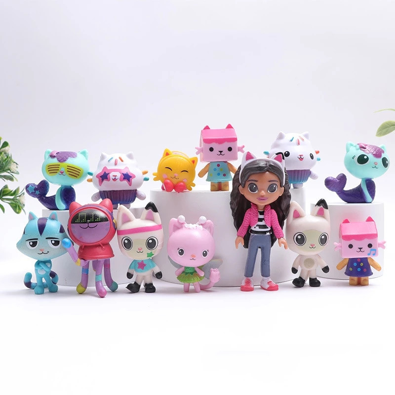 Kit De 13 Peças Gabby's Dollhouse-Bonecos De Gato Fofos Da Netflix-Brinquedo Colecionável Para Crianças-Presente Meninas