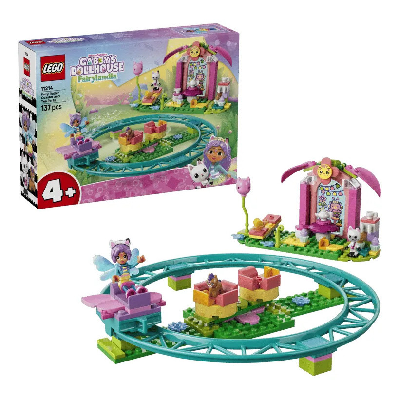LEGO Gabby's Dollhouse Montanha-Russa Festa 11214 137 Peças Kit de Montar Brinquedo Infantil para Crianças
