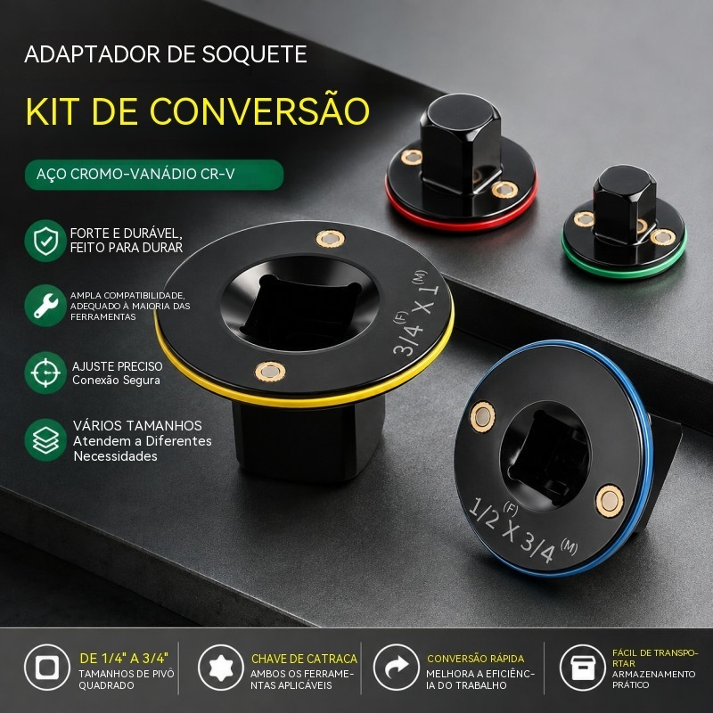 Conjunto De Adaptador De Soquete De Alta Dureza , Conversor De Impacto De Aço Cromo Molibdênio Com Design De Aninhamento