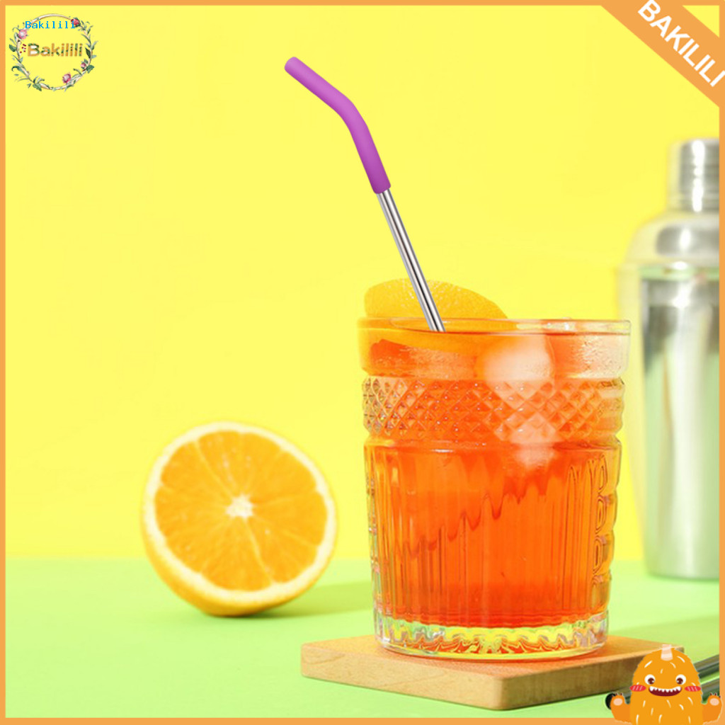 Flexible Silicone Straw Cover Reusable Metal Tip 6pcs Tips Food Grade Covers for Hydraflow Stainless Steel Straws –