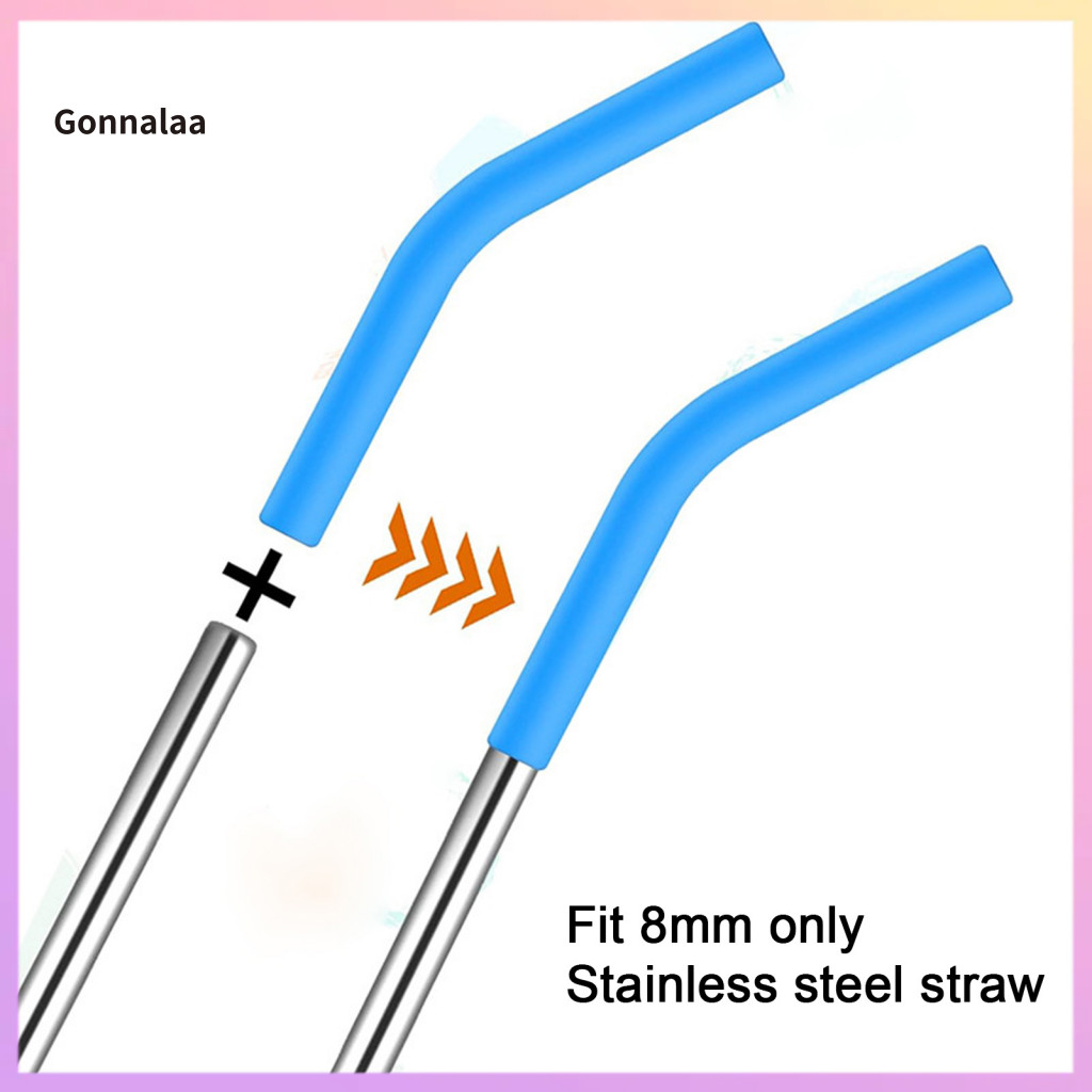 2 Pcs Silicone Straw Tips Covers for Metal Straws – Reusable Food-grade Flexible Bpa-free Temperature Resistant Elbow