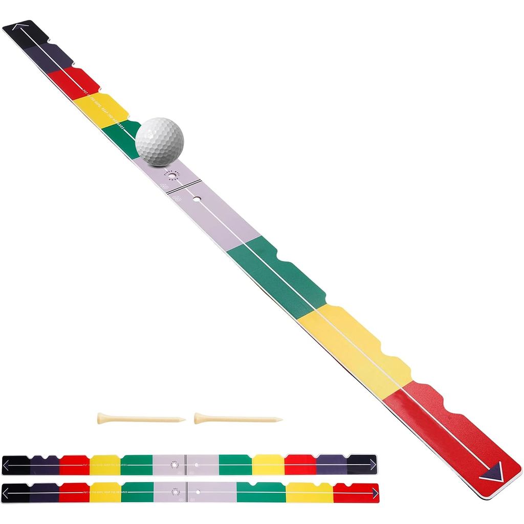2PCS Golf Putting Aid Stroke Meter 2.0 – Putting Aid for Stroke Length, Speed & Distance Control Indoor/Outdoor Golf Tra