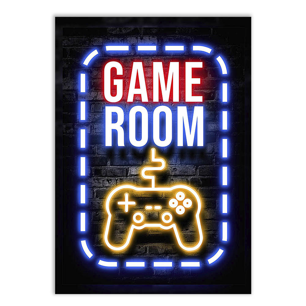 Placa Decorativa Gamer Game Room Jogos Videogame Decoração