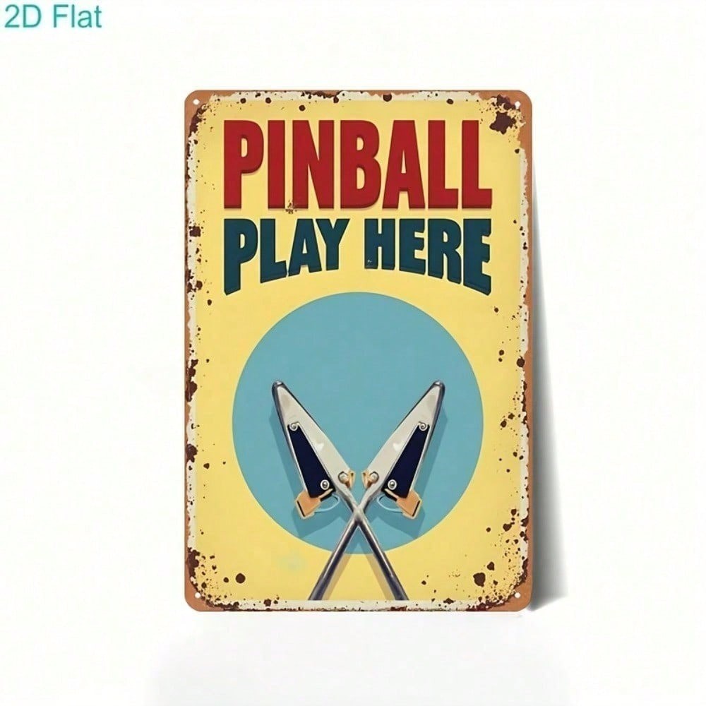 CIFbuy Retro Pinball Metal Tin Sign Arcade Game Room Decor Homem Cave Bar