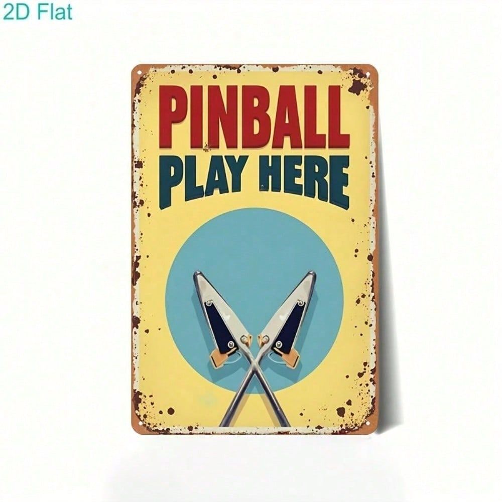 CIFbuy Retro Pinball Metal Tin Sign Arcade Game Room Wall Decor
