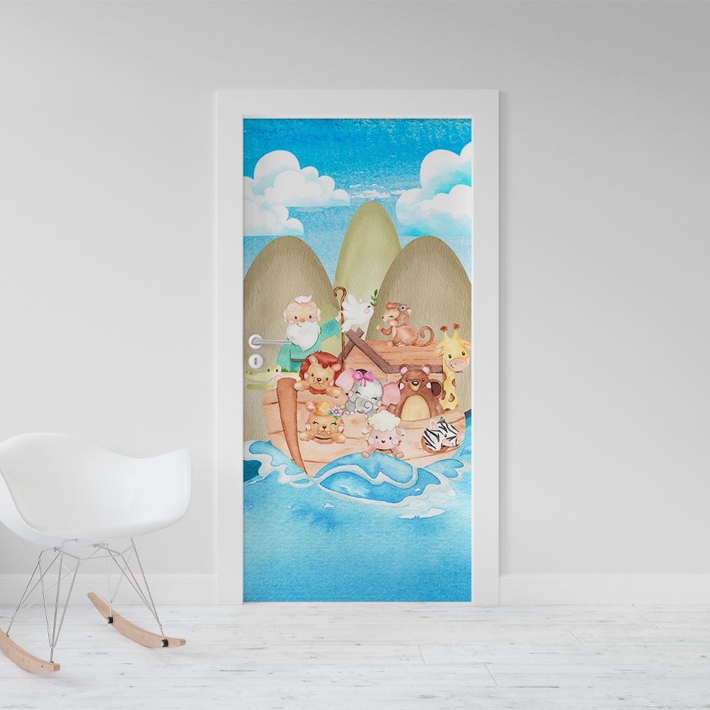Adesivo Decorativo De Porta Arca de Noé 4