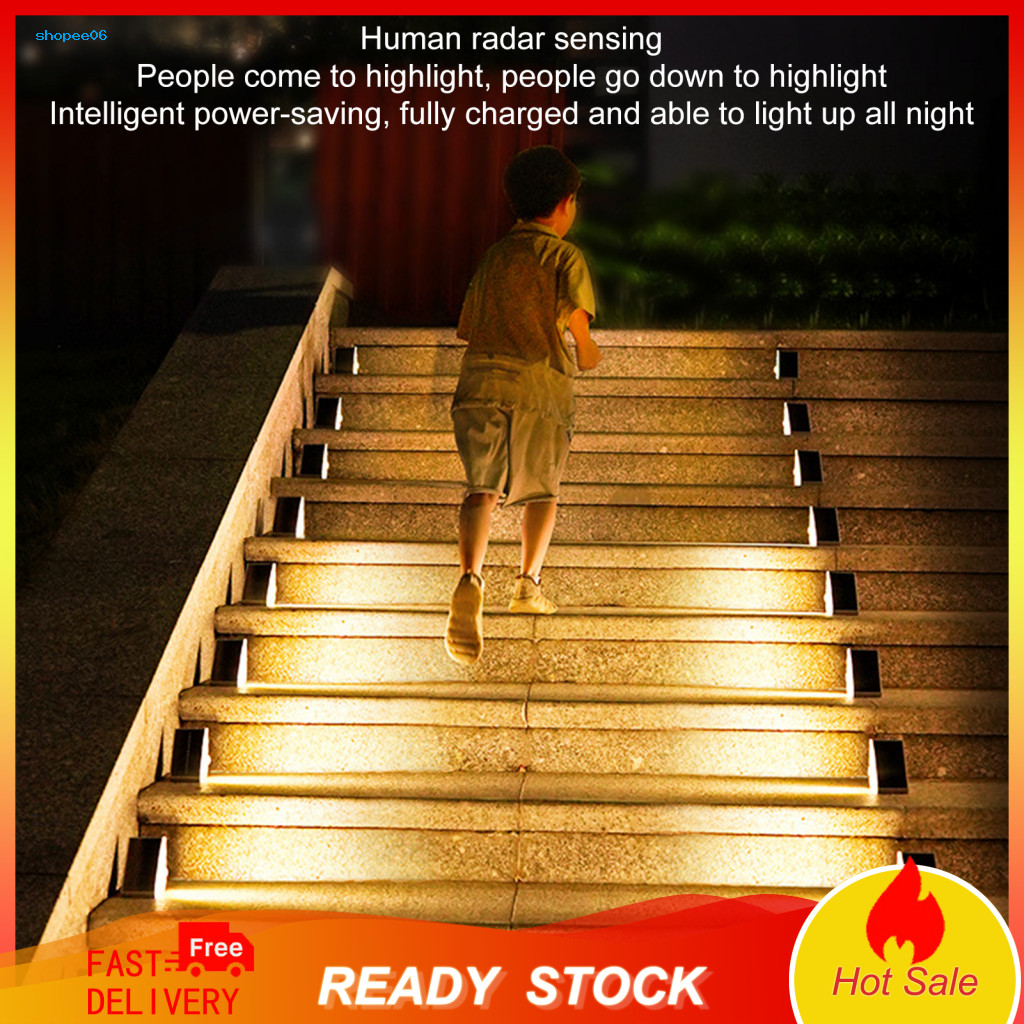 Led Solar Light Step Super Bright Auto On/off Rechargeable Waterproof Ip68 Outdoor Deck Easy Install Warm White Solar-po