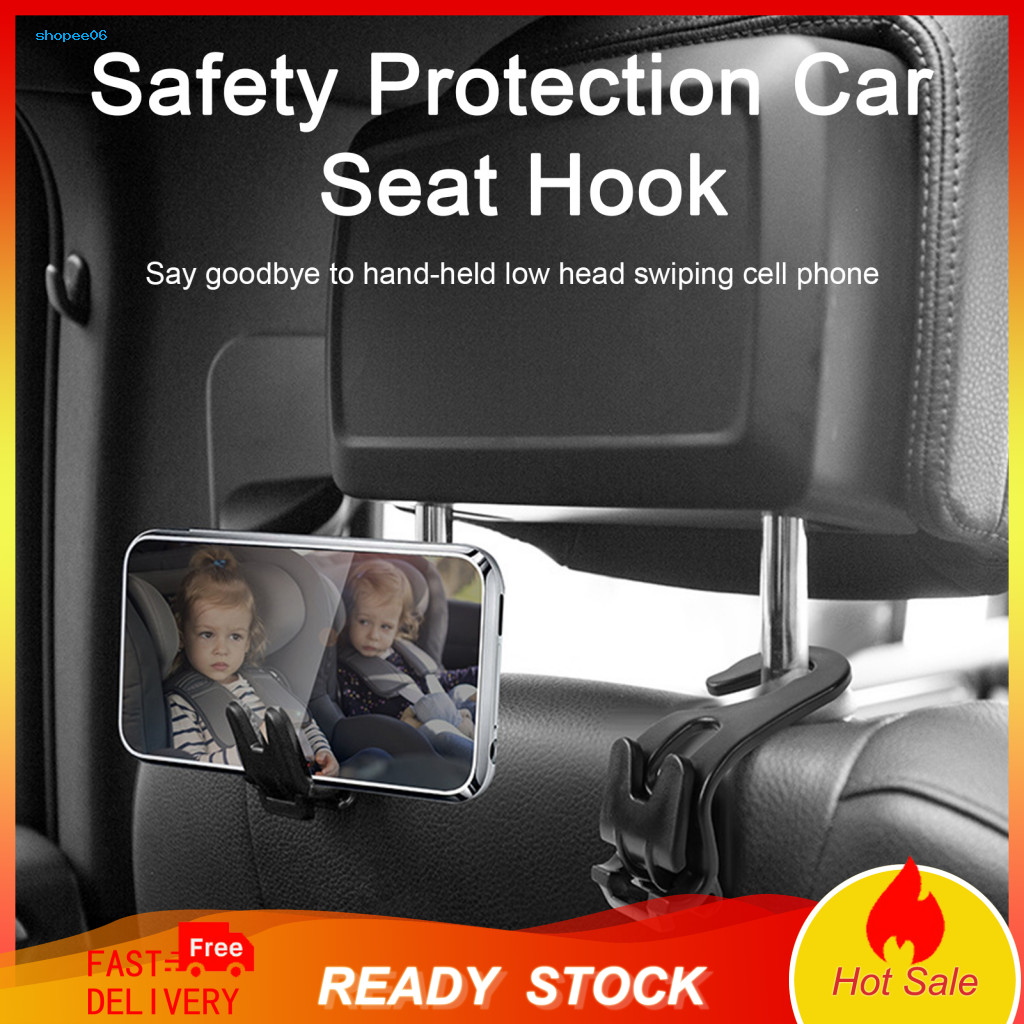Space-saving Car Seat Hook Childproof 2pcs Heavy Duty Headrest Hooks 10kg Load-bearing Universal Hangers for Storage Mul