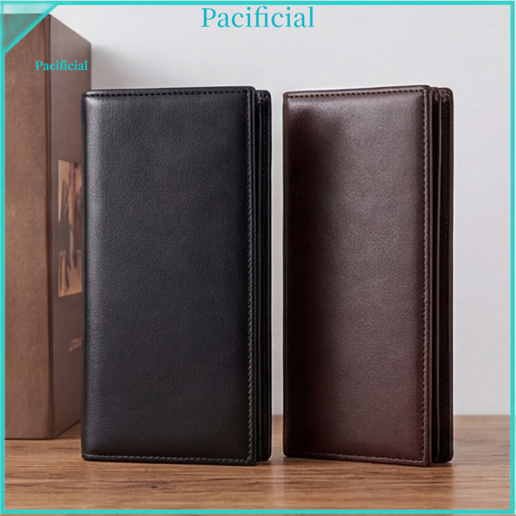 Men Clutch Purse Card Holder Wallet Men's Slim Large Capacity Bifold Long with Id Window Cash Pocket – Perfect for Fat