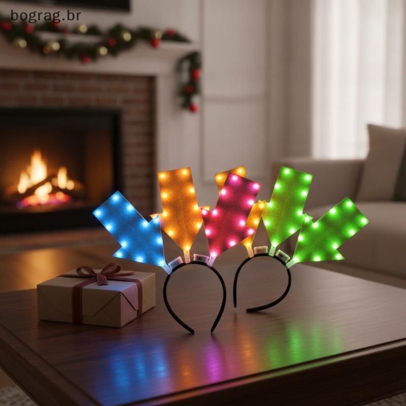 bograg LED Light Up Cool Glow Effect Acessório De Cabelo Alimentado Por Bateria foric Con Cosplay Rave Party br