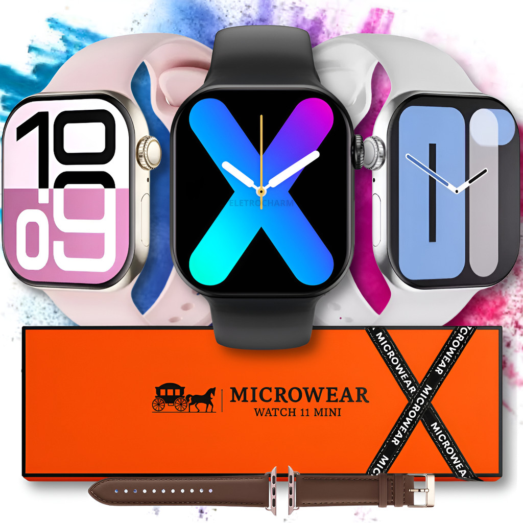 Smartwatch S11 Mini Série 11 Tela TFT Notificações Chamadas BT Monitoramento Saúde Design Compacto