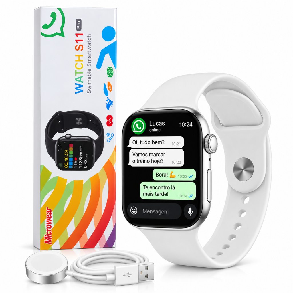 Smartwatch S11 Pro Microwear Série 11 – GPS, NFC, ChatGPT, Lançamento Original 2026