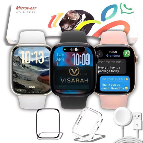 Smartwatch S11 Série 11 Tela AMOLED Bluetooth Responde WatsApp GPS Monitora Saude ChatGPT Chamadas