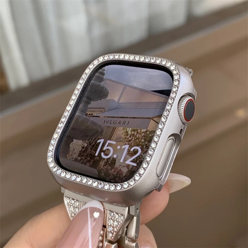 Case Strass Brilhante Relogio Smartwatch Ultra 49mm Series 7 8 9 S10 S11 38 40 41 42 44 45 46mm