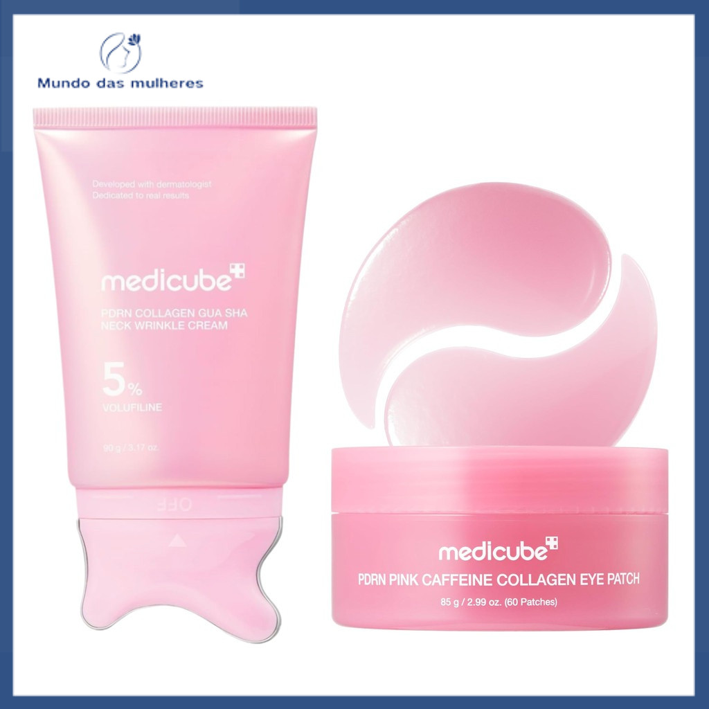 [NEW] PDRN Pink Caffeine Collagen Eye Patch 85g + PDRN Collagen Gua Sha Neck Wrinkle Cream 90g