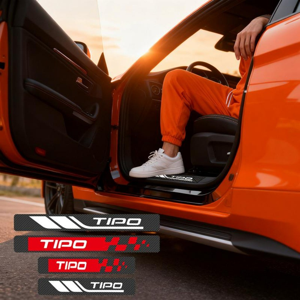 Kit 4 Peças Fibra De Carbono Adesivo De Soleira De Porta Acessórios Automotivos For Fiat Tipo Cross Hatchback