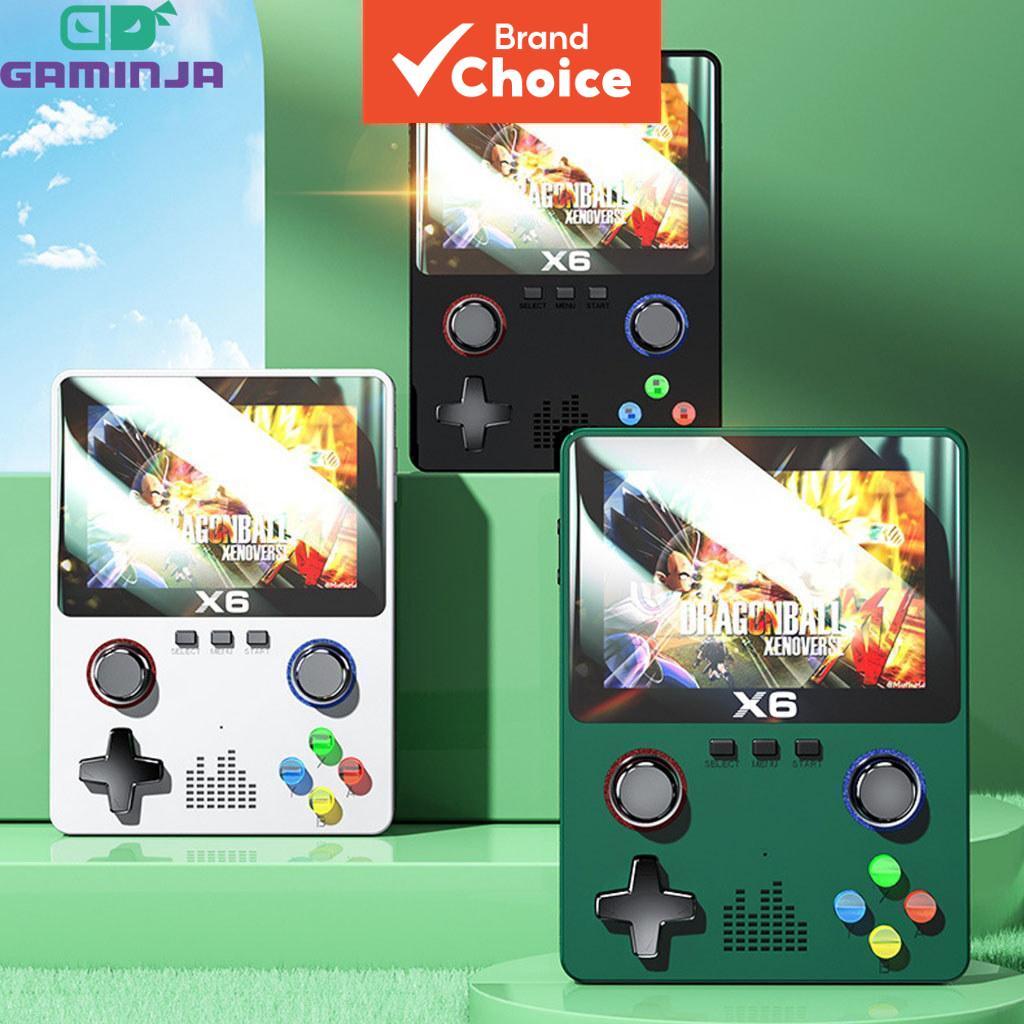 GAMINJA X6 Console Retro para Jogos 3.5 Polegadas IPS Tela Integrada 10000 Jogos Clássicos Portátil Reprodutor de Vídeo