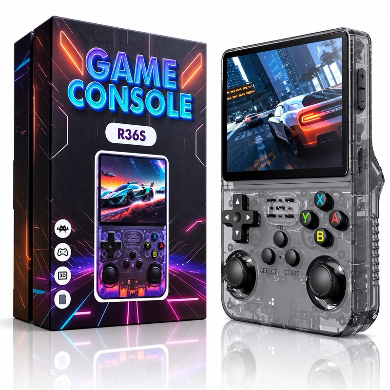 Console Portátil R36S + de 15.000 Jogos Vídeo Game 64g Linux Tela IPS 3.5 Polegadas a Pronta Entrega