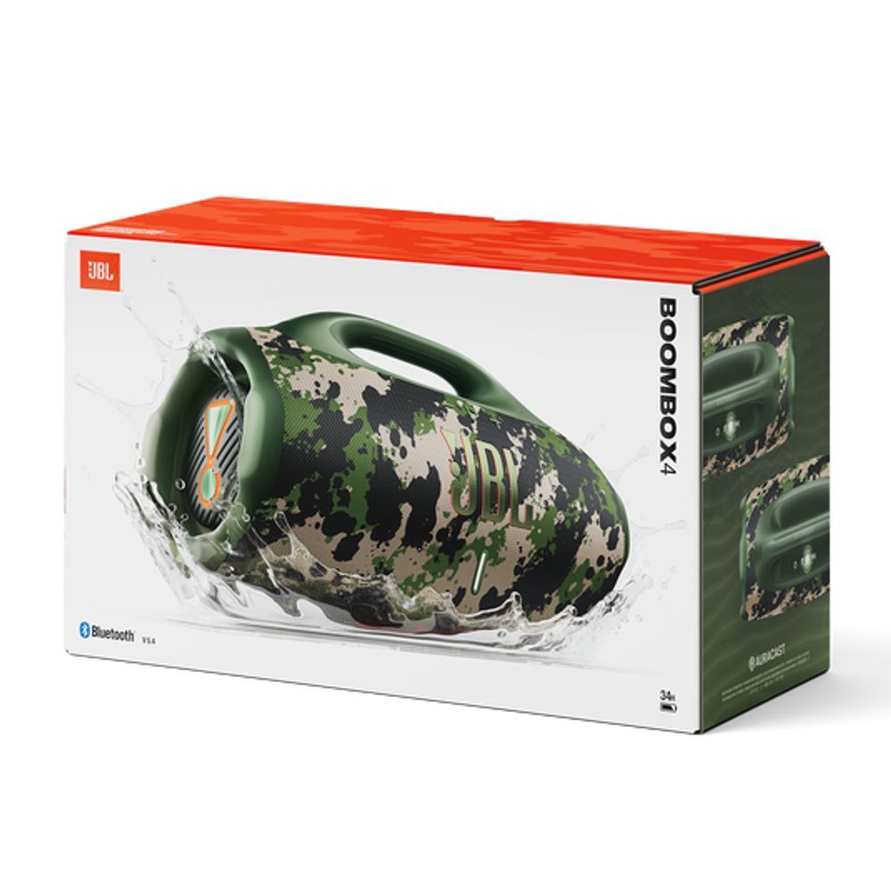 Caixa de Som Bluetooth JBL Boombox 4 Camuflada IP68 À prova d’Água e Resistente a Poeira