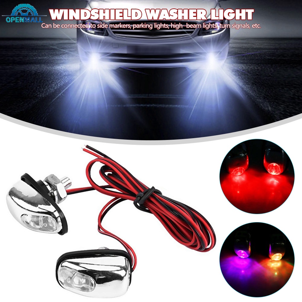 EL 2Pcs Universal Car Lâmpada De Luz LED Para Carro Lavador De Pára-Brisas Automático Com Jato De Água Bico De Limpador