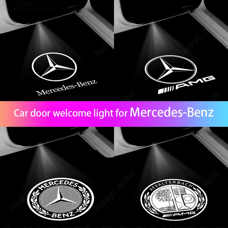2pcs Mercedes Benz Car Door Light Logotipo Da Lâmpada LED Para-Classe GLE E C GLC A CLA V GLA Acessórios