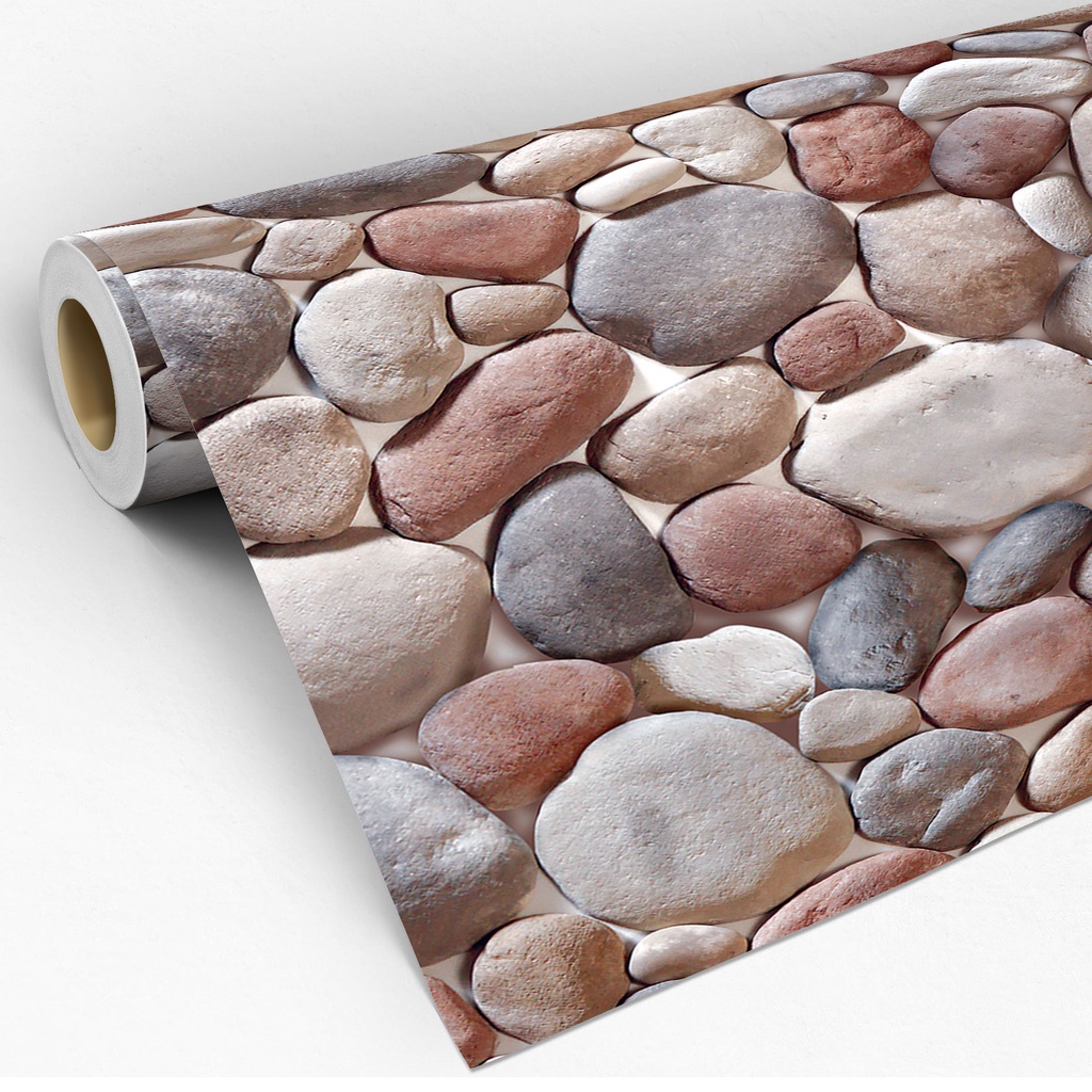 Papel de Parede Pedras Naturais Marrom Adesivo Canjiquinha Pedra Realismo Adesivo Lavável  Pro Decor