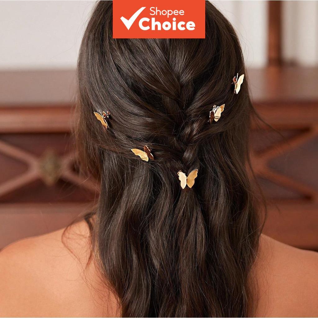 Elegante Mini Borboleta Metal Jacaré Grampos De Cabelo 5 Peças Conjunto Para Mulheres