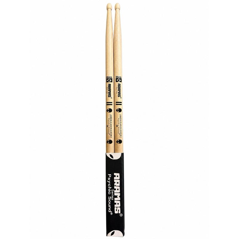 Baqueta Aramas Psychic Sound em Hickory Americano 5B ou 2B