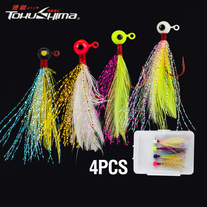 0,9g Mini Jig Head Fishing Hooks Fly 4Pcs/Boxed Round Ball Hair Bait Para Panfish Truta Robalo Walleye