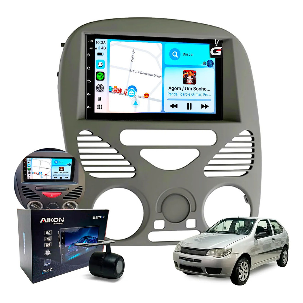 Multimidia Qled Electron Carplay S/ Fio Palio G2 2002 Ao 14