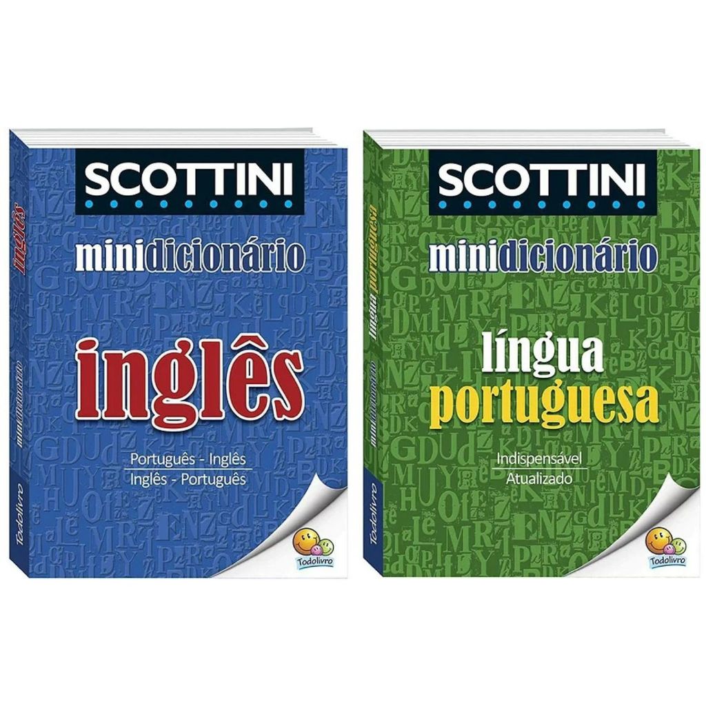 Minidicionário Prático de Português/Inglês ou Lingua Portuguesa 13,5cm 1 unidade Scottini Todolivro