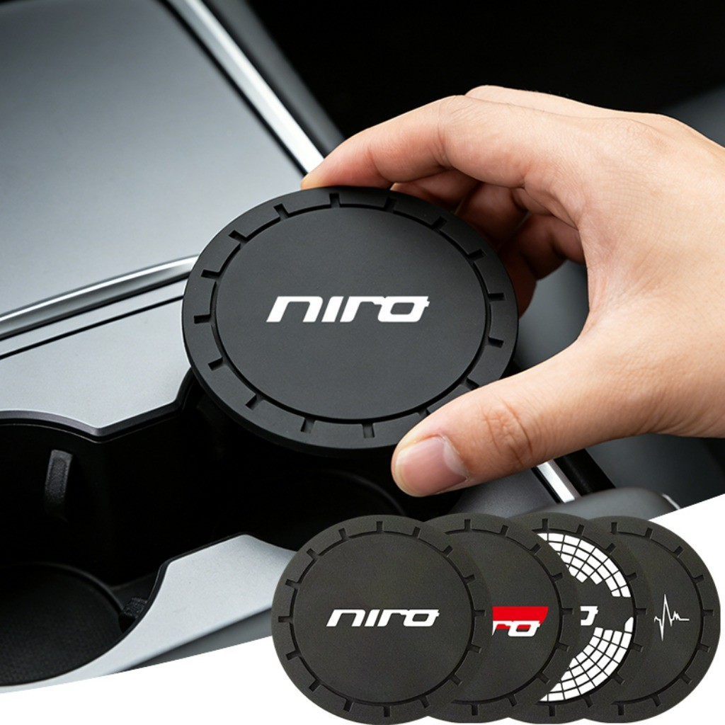 1 Peça Silicone Tapete Porta Copos Carro Acessórios Automotivos For Kia Niro Hybrid PHEV EV EX SX Touring Launch