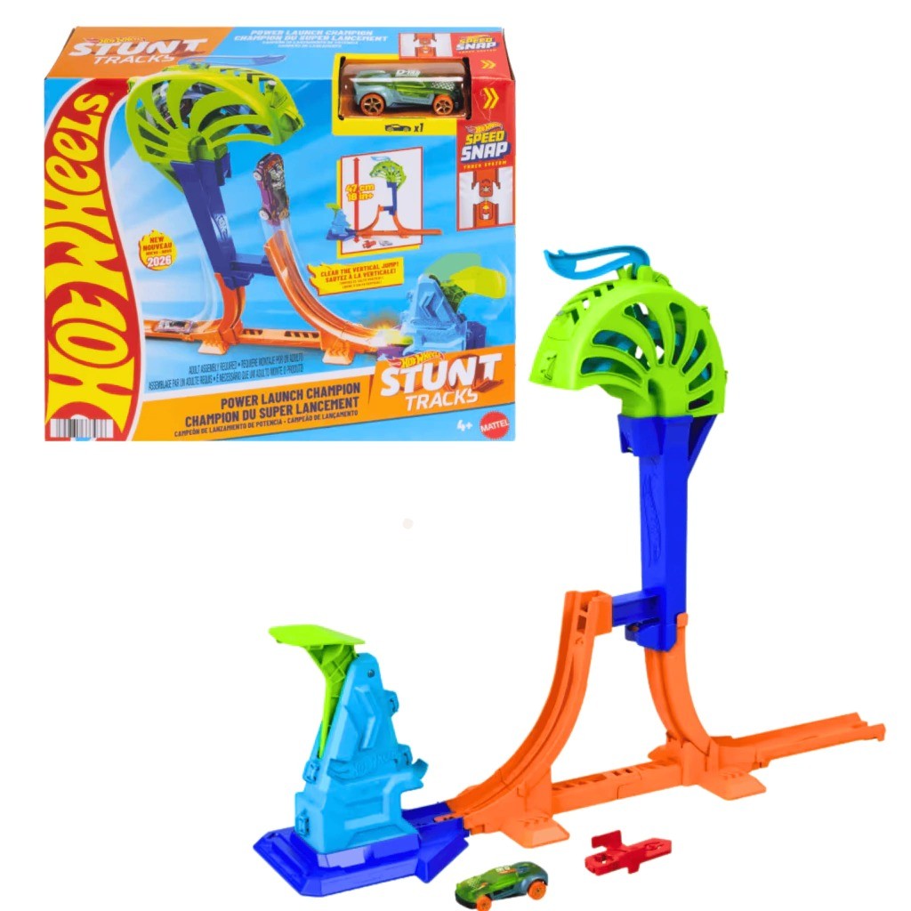 Hot Wheels Stunt Tracks Power Launch com Carrinho