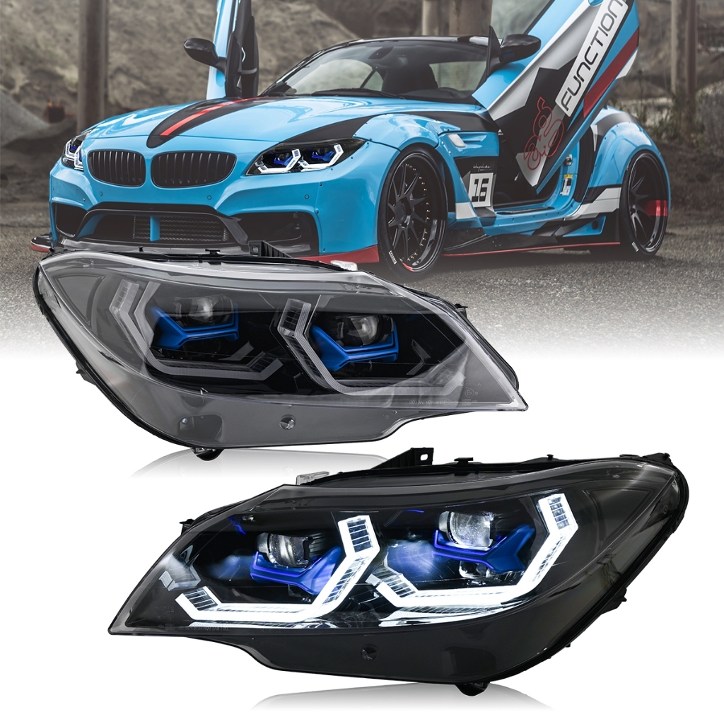 2009-2016 BMW Z4 front headlight assembly， E89 modified dual color LED daytime running light laser lens sinal de giro